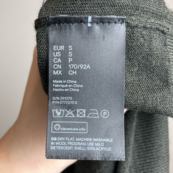 H&M Women’s Merino Wool Blend Knit Turtleneck Sweater Olive Green Size Small - Picture 4 of 5